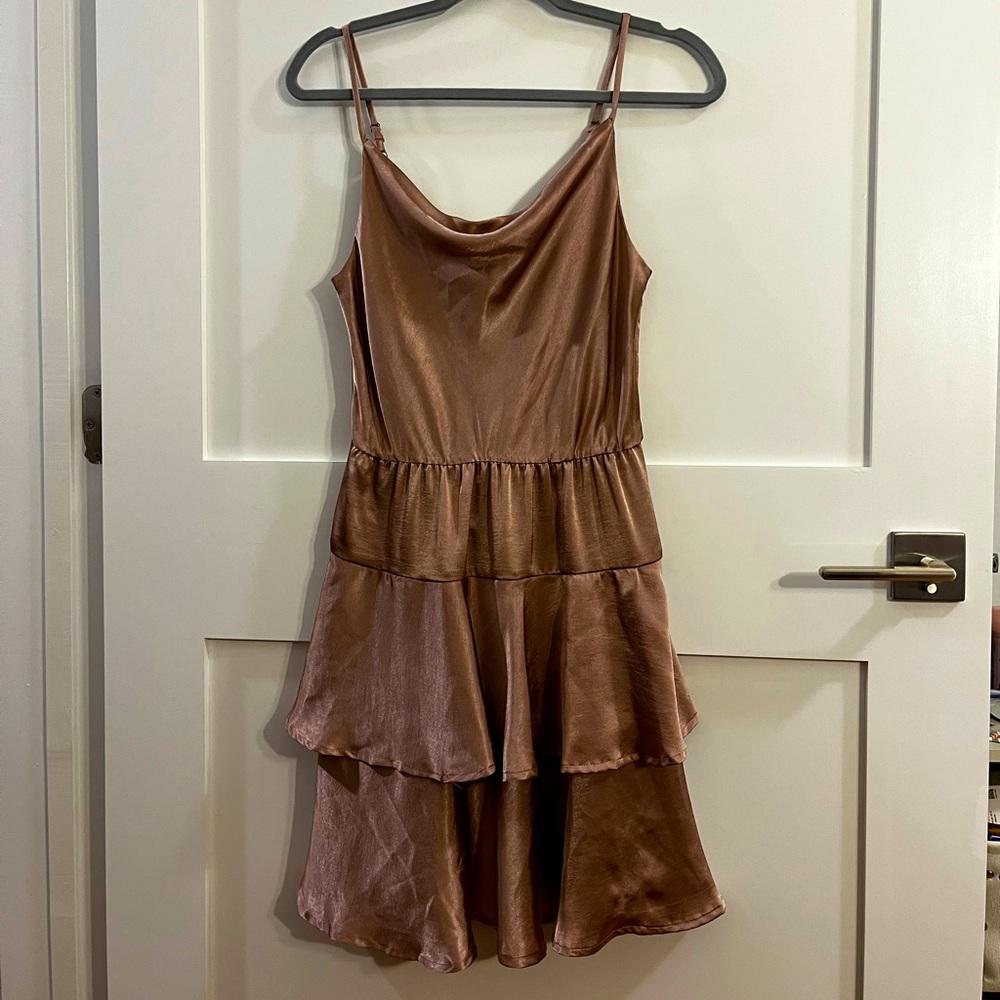 Satin pink mini dress size XS